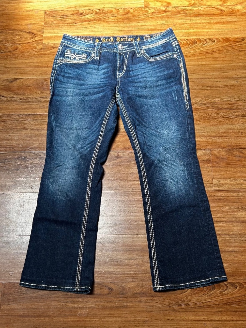 Rock Revival Women’s Kai Bootcut Mid Rise size 30x 27 inseam Y2K